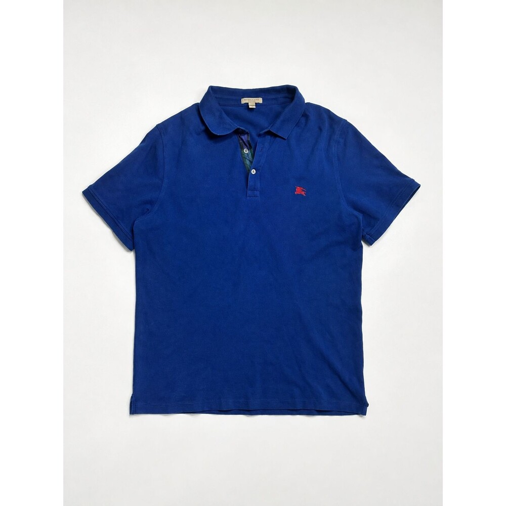 Burberry Brit Men’s Polo Shirt Blue Small Logo Size XXL